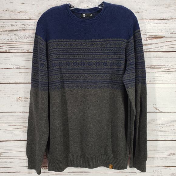 Neve Men's Blue Knit Wool Blend Crew Neck Pullover Sweater Size XL - Picture 1 of 12